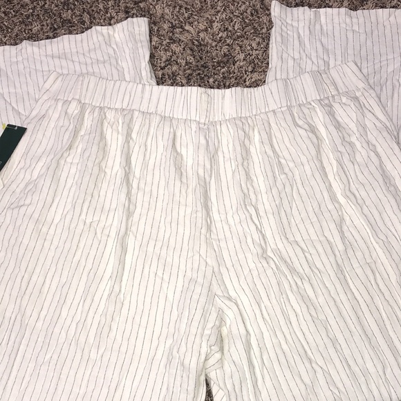 🐠Wild Fable Striped Cream & Black Wide-Leg Pleated Pants Size XXL | NWT - Picture 8 of 12
